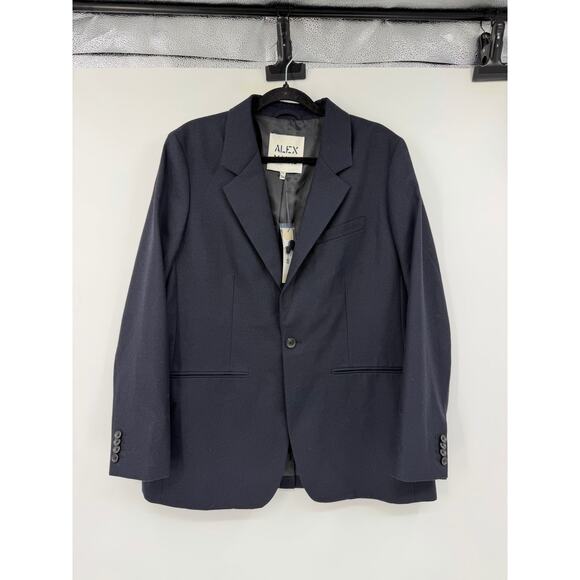ALEX MILL Soho Blazer Wool Womens XL Dark Navy Blue NEW Wool Minimalist Career - Picture 2 of 11